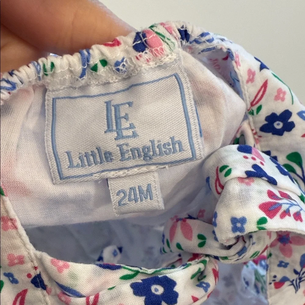 Little English Floral Diaper Cover - White, Blue, Pink